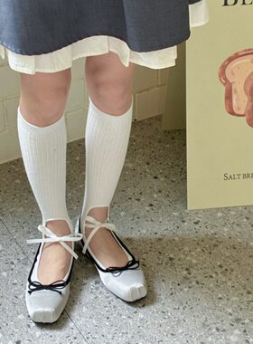 ioulor透气女棉质蝴蝶结显瘦袜子