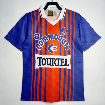 复刻版1993-94赛季巴黎主场复古老款球衣 怀旧短袖足球服男款