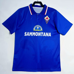 复刻1995-96赛季佛罗伦萨主场复古老款球衣 巴蒂鲁伊科斯塔足球服