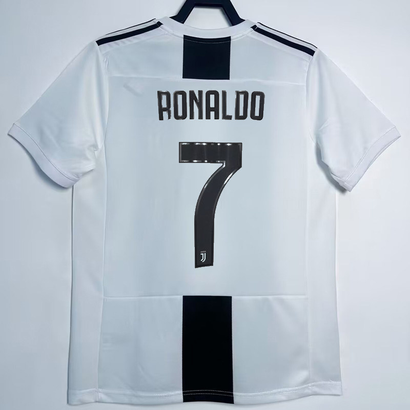 复刻版2018-19赛季尤文主场复古老款球衣 7号罗纳尔多足球服短袖