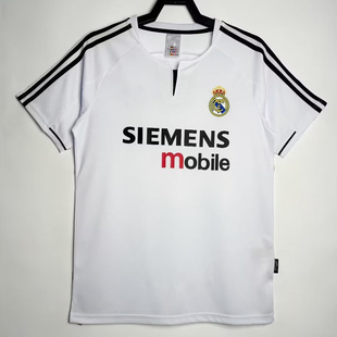 复刻2003-04赛季皇马主场复古老款球衣 大罗劳尔小贝齐达内足球服