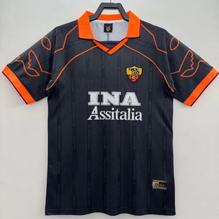 复刻版1999-00赛季罗马客场复古老款球衣 10号托蒂卡福短袖足球服