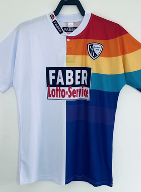 复刻版1997-98-99赛季波鸿队复古老款球衣 彩虹怀旧短袖足球服男