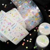 AGUGU奇妙彩蛋模切胶带分装 pet贴纸卷ins可爱涂鸦手帐装 饰小贴画