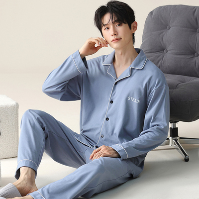 莫代尔绵绸睡衣男士大码家居服