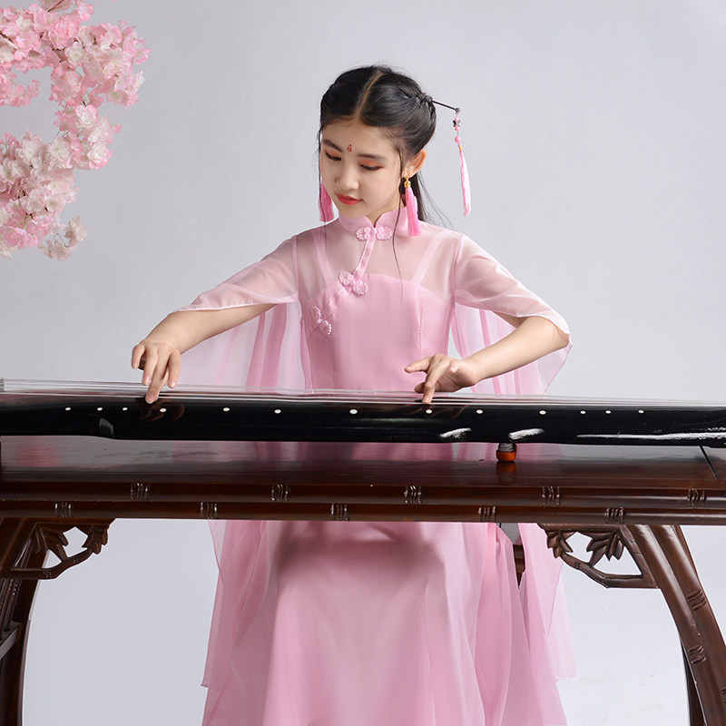 女童超仙汉服中国风女中大童古筝儿童演出服