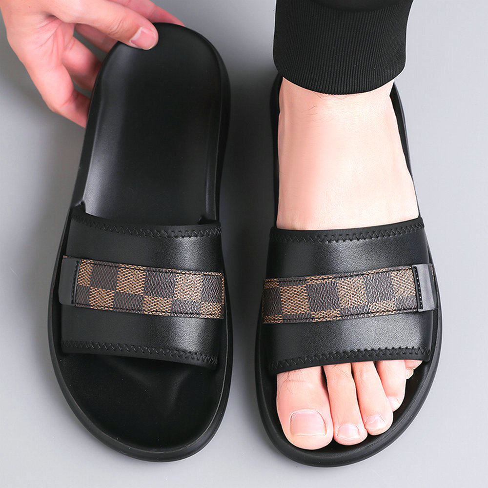 男士拖鞋软底轻便户外穿凉鞋英伦欧美高端防滑凉拖时尚休闲一字拖