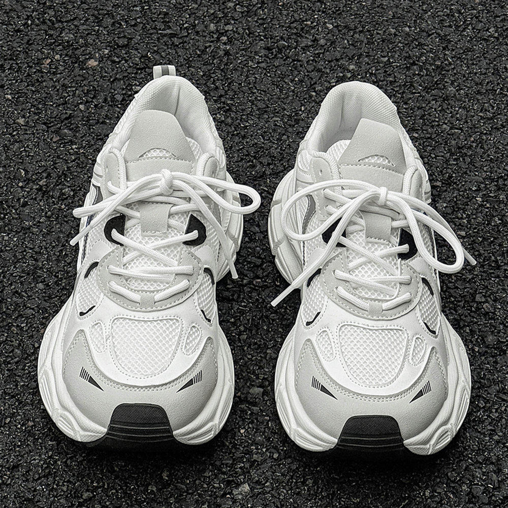 老爹鞋男夏季透气薄款厚底增高白色巴黎灰色潮牌高级感休闲网面鞋,流行男鞋,老爹鞋,淘宝优惠券,粉丝福利购,淘宝优惠卷