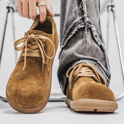 潮流新款~小众大头复古皮鞋