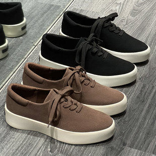 小众板鞋男鞋子2026新款翻毛复古日系港风美式反毛磨砂厚底休闲鞋