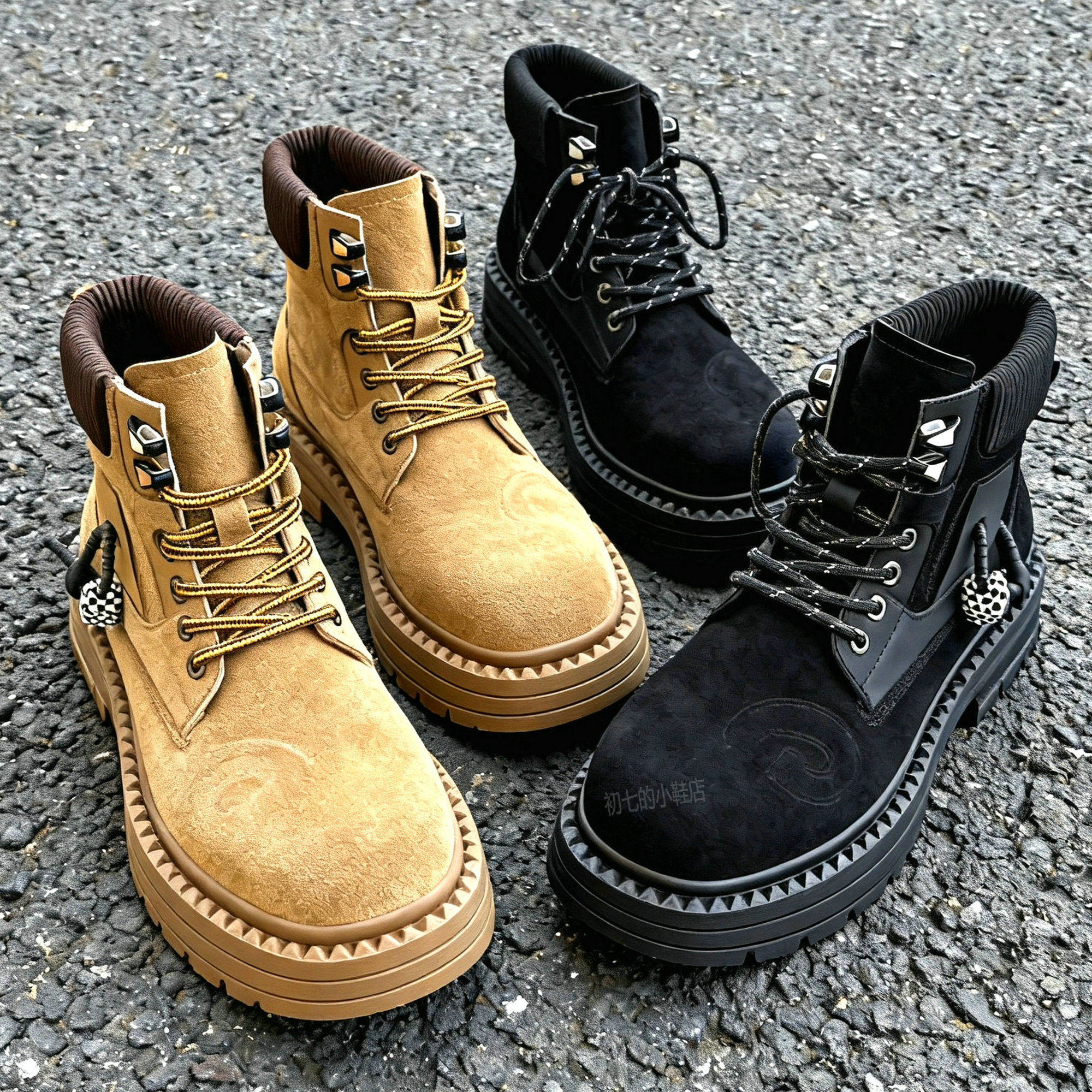 男士马丁靴真皮美式工装靴子复古沙漠靴痞帅高级感翻毛时尚大黄靴