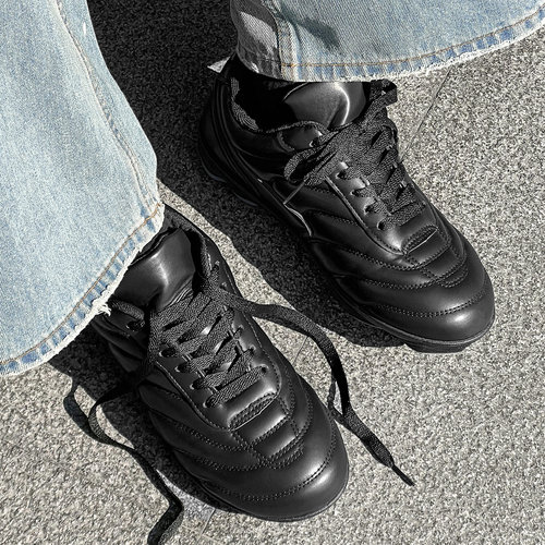 拳击鞋男鞋子黑色德训鞋复古板鞋美式通勤平底2026新款休闲赛车鞋