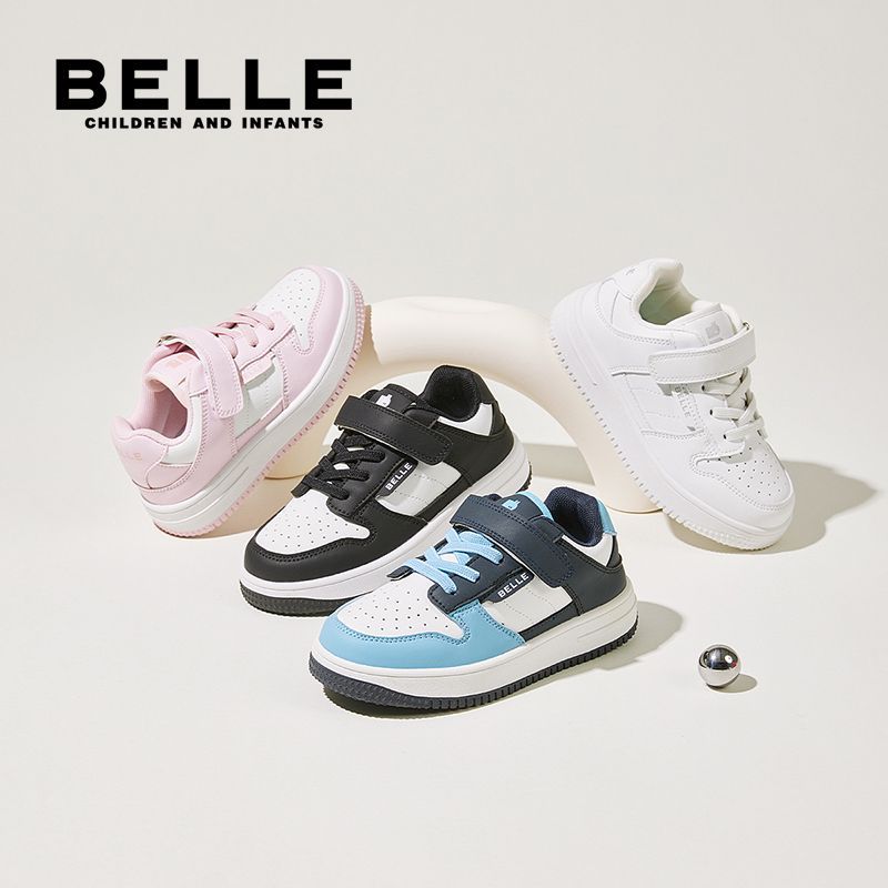 百丽童鞋2025年秋冬男女童鞋儿童运动鞋小白鞋休闲鞋防水运动板鞋