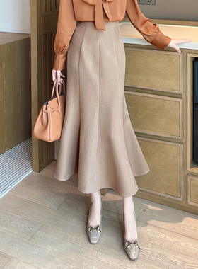 西装鱼尾裙女春秋2025新款气质优雅显瘦六片式高腰a字裙78/33130