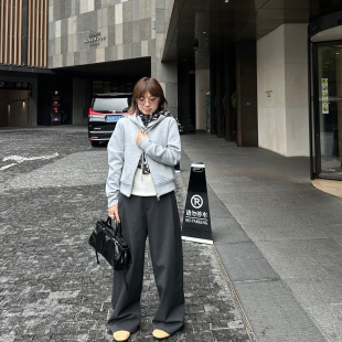 直筒裤 Our2row西裤 宽松休闲百搭阔腿裤 女2025新款 复古休闲裤