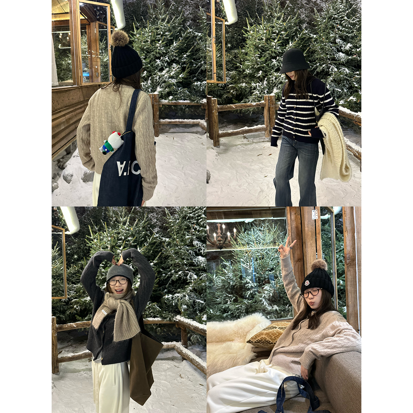 Our2【全羊毛绞花毛衣】秋冬休闲设计款纽扣长袖百搭针织开衫上衣