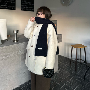 慵懒风保暖时尚 Our2 中长款 秋冬季 毛呢外套上衣女 冬日暖炉大衣