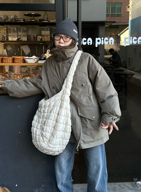 Our2【派克羽绒】2025秋冬时尚设计款中长款保暖派克羽绒服外套女