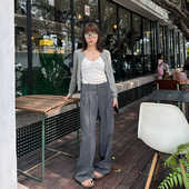 休闲直筒显瘦阔腿长裤 Our2气质高腰垂感西装 新款 女2024夏季 裤