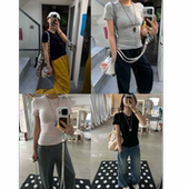 正肩T恤套头打底衫 Our2辣妹紧身休闲卡戴珊面膜T显瘦夏季 修身