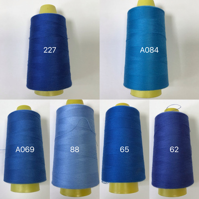 涤纶缝纫线家用工业缝衣服手缝线机线宝塔线402细线蓝色系列