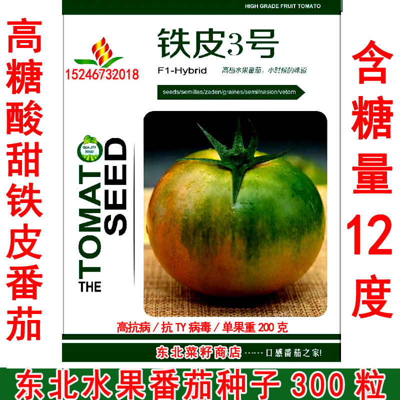 东北水果铁皮柿子 适合菜园 酸甜高糖抗病 抗ty病毒 铁皮番茄种子