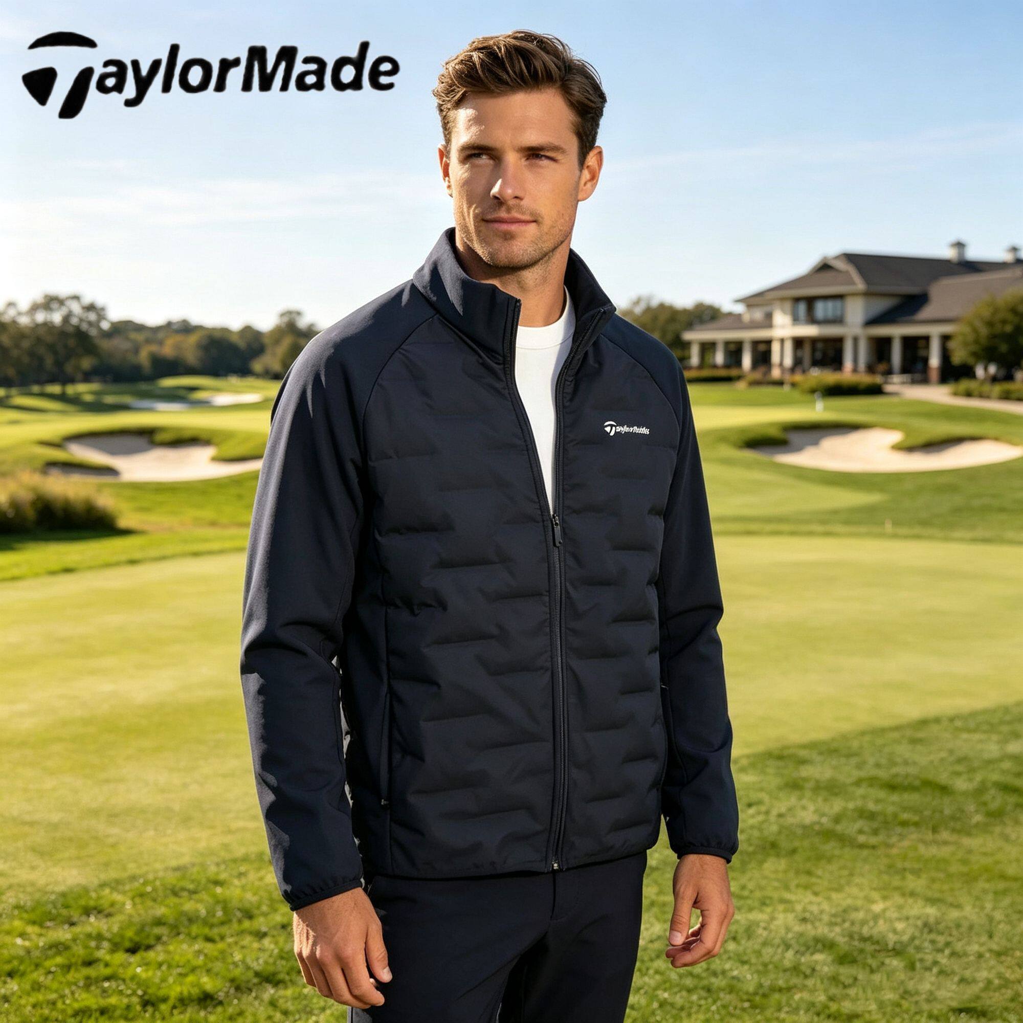 TaylorMade泰勒梅高尔夫男士夹克棉服拼接秋冬季加绒保暖衣外套