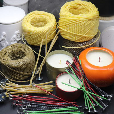 圣诞彩色棉线大豆蜡芯 麻纤维蜂蜡烛芯  DIY香薰蜡烛耐烧无烟烛芯