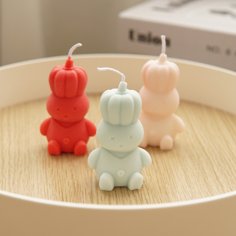 韩式南瓜人模型 自制手工香薰蜡烛ins风人偶可爱南瓜头硅胶模具