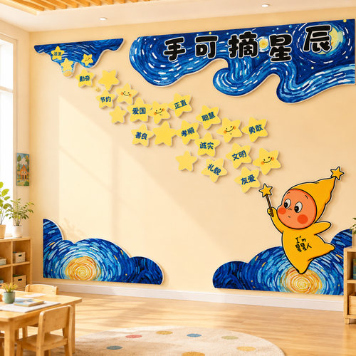 幼儿园教室布置文化墙贴环创材料