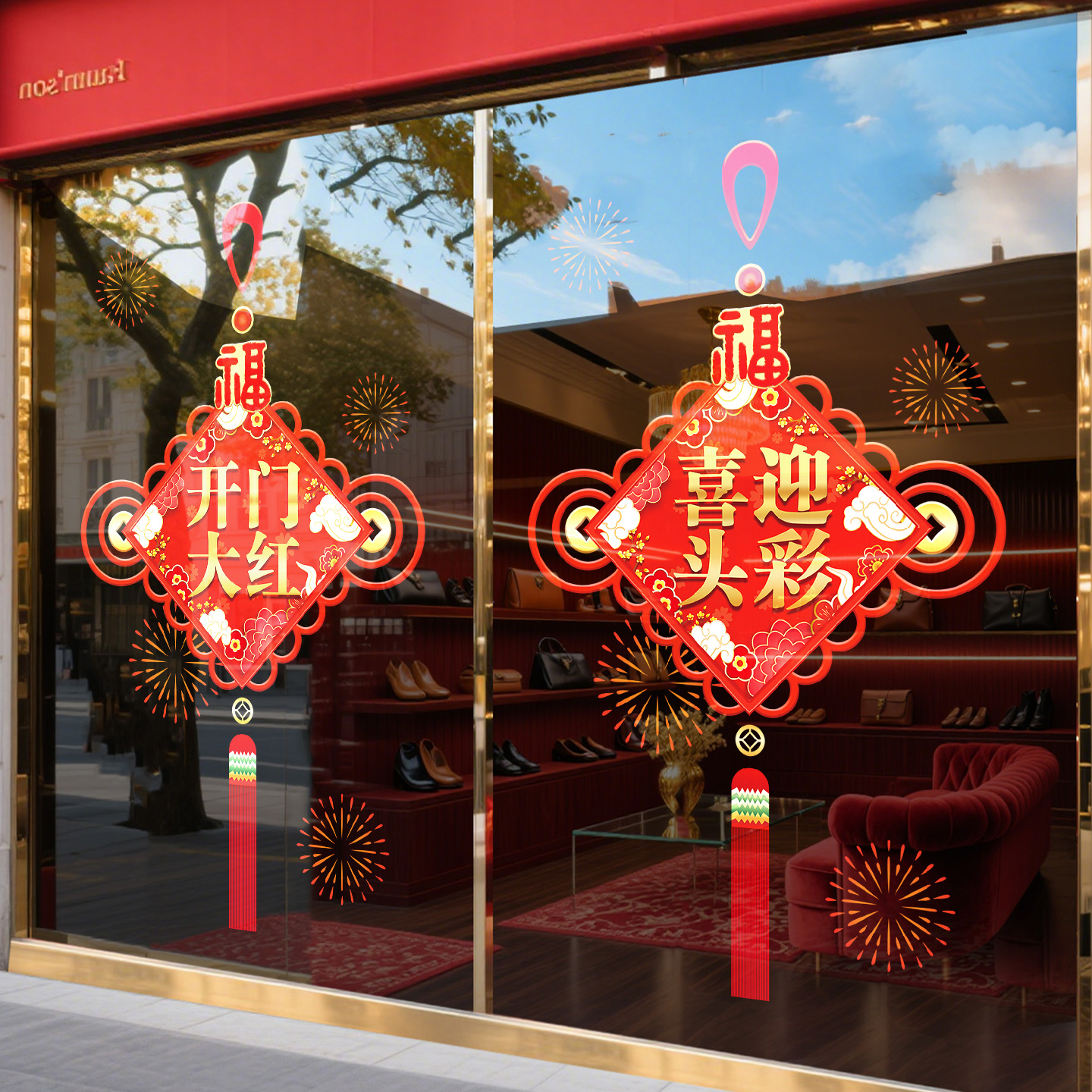 新年装饰品福字贴2026马年