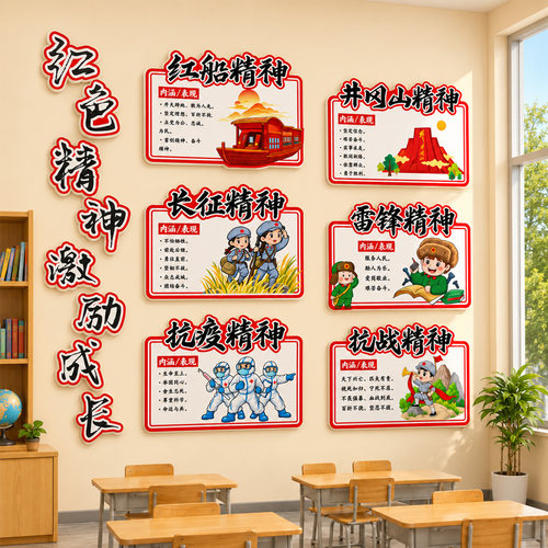 党建教室氛围装饰爱国主题墙贴
