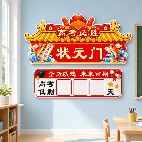 中高考倒计时文化墙贴励志2026