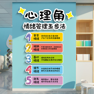 心理咨询学生开导文化墙贴画布置装饰画健康诊疗创意文化墙面贴纸