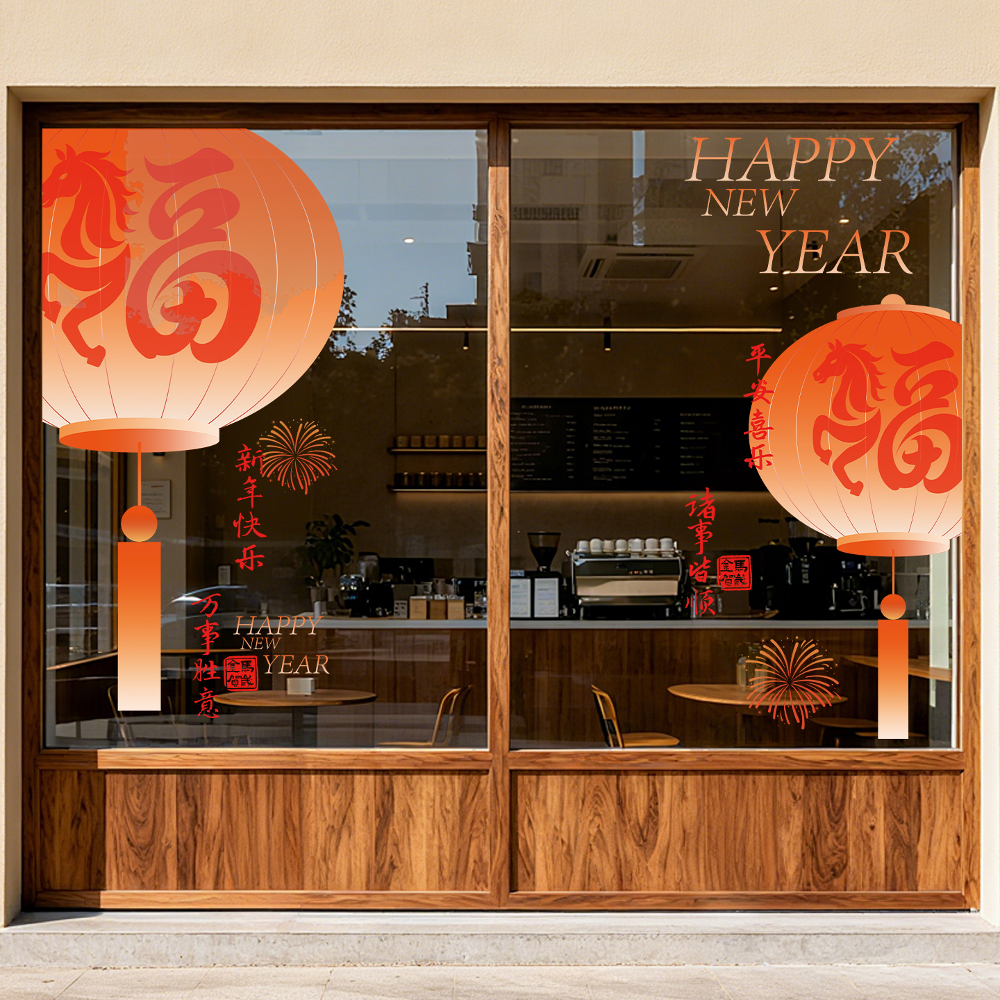 2026马年新年装饰品静电贴