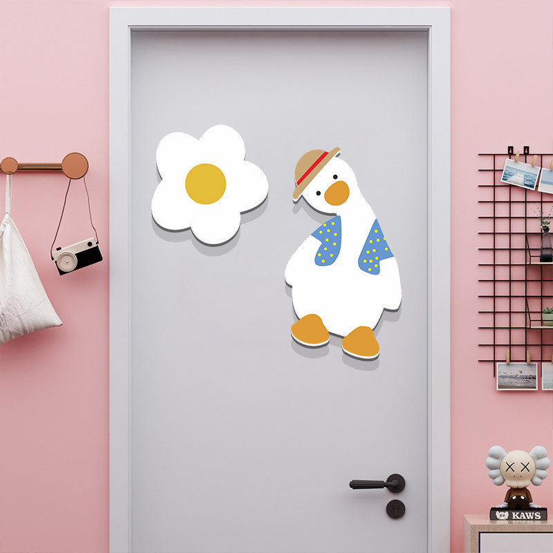 歪脖鸭贴纸儿童房间布置网红卧室墙面门贴装饰个性创意床头背景,家居饰品,软装墙贴,淘宝优惠券,粉丝福利购,淘宝优惠卷