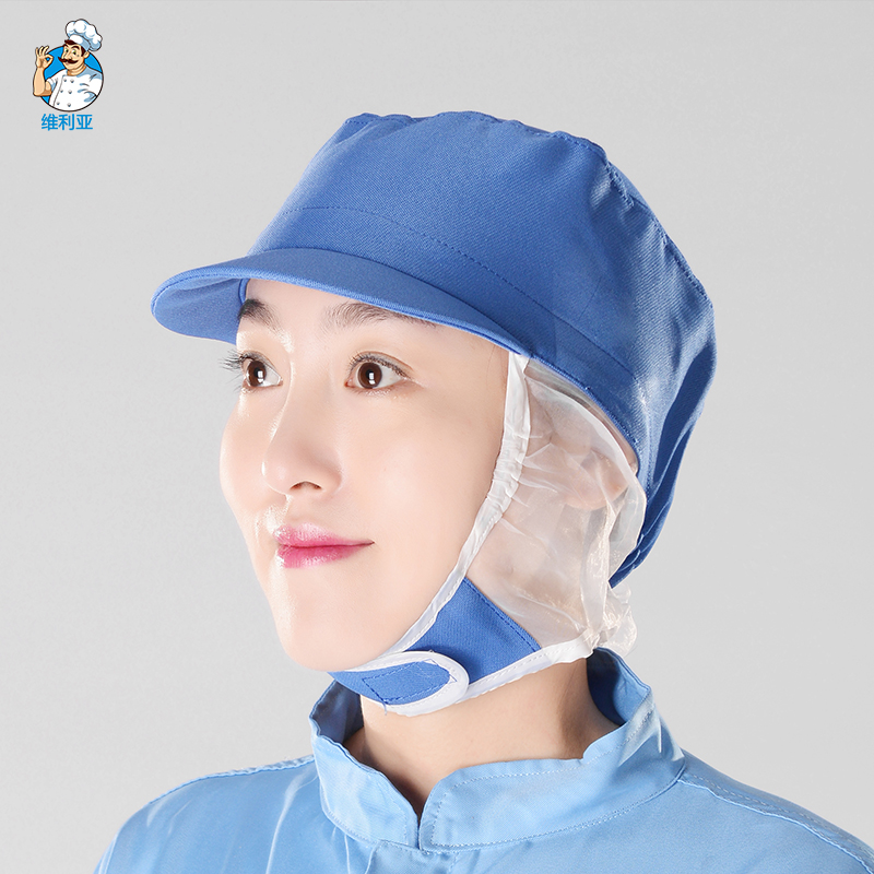 食品厂鸭舌网披帽魔术贴款