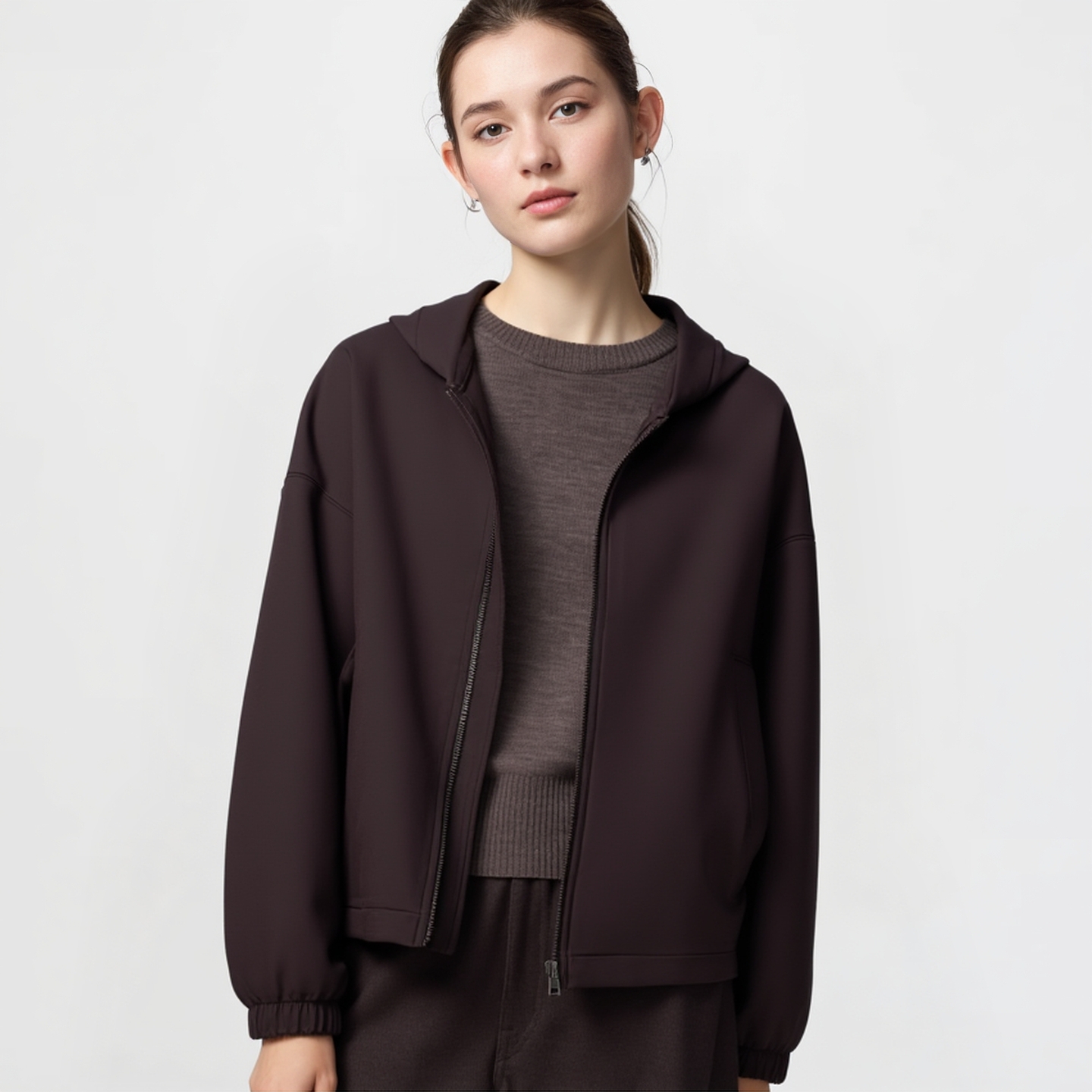 女装连帽拉链运动开衫长袖外套