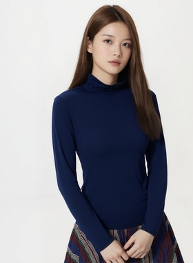 官网129女装HEATTECH混纺高领T恤/长袖保暖衣2025秋冬新款478954