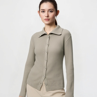 百搭针织衫 官网299新款 外套保暖时尚 高领针织毛衣开衫 480107 女装