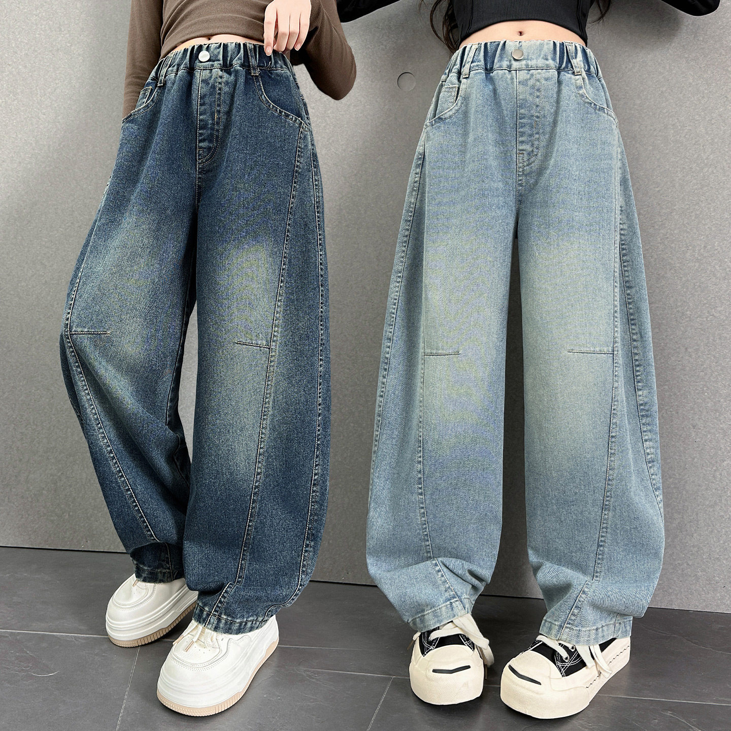 女童牛仔裤春季新款洋气儿童高腰休闲显瘦弯刀裤中大童宽松裤子潮,童装/婴儿装/亲子装,儿童牛仔裤,淘宝优惠券,粉丝福利购,淘宝优惠卷