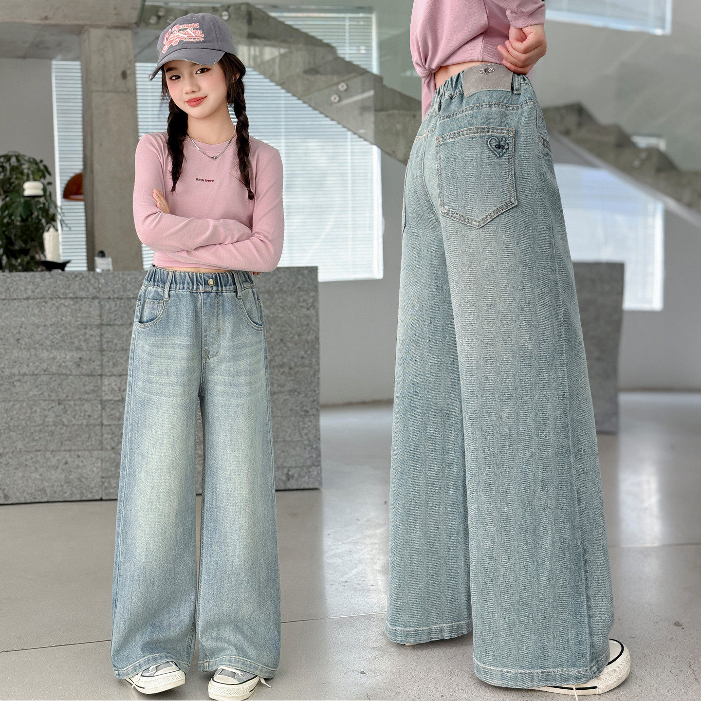 女童牛仔裤春季新款洋气儿童韩版宽松直筒裤子中大童百搭阔腿裤潮,童装/婴儿装/亲子装,儿童牛仔裤,淘宝优惠券,粉丝福利购,淘宝优惠卷
