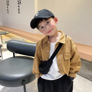 上衣男宝宝外套2022新款 男童衬衫 春秋款 儿童秋装 洋气 小童夹克秋季