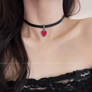 CHOKER CHOCKER红色爱心项链女2025新款爆款choker颈链锁骨链项圈