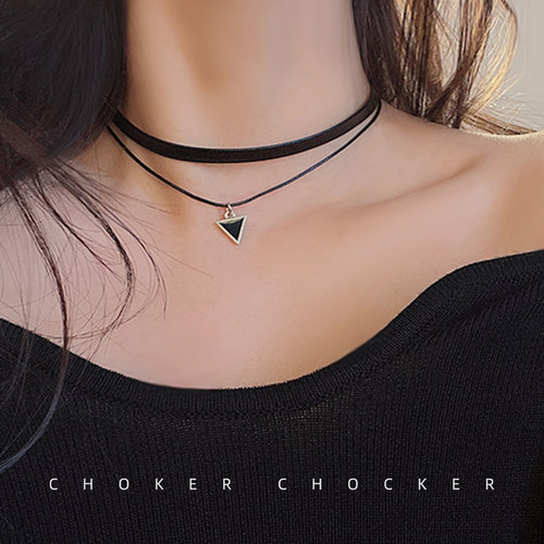 黑色颈链choker小众设计