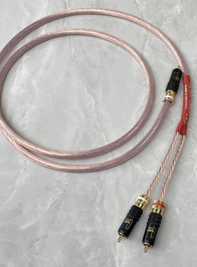 德国7NOCC单晶铜低音炮信号线发烧单莲花转双莲花RCA一分二音频线