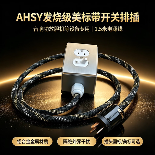 AHSY排插带开关国标转美标接线板