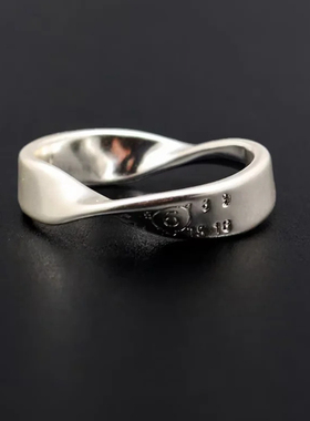 原创扭曲情侣钛钢戒指配盒