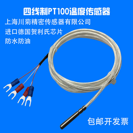 进口双支铂热电阻A级PT100高温线测温探头PT1000四线制温度传感器