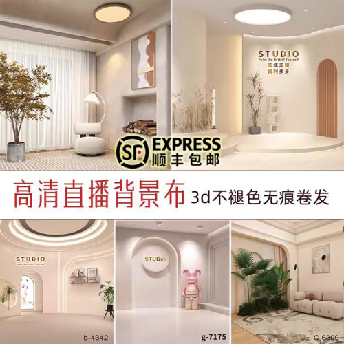新款主播间视频摄像仿真背景布